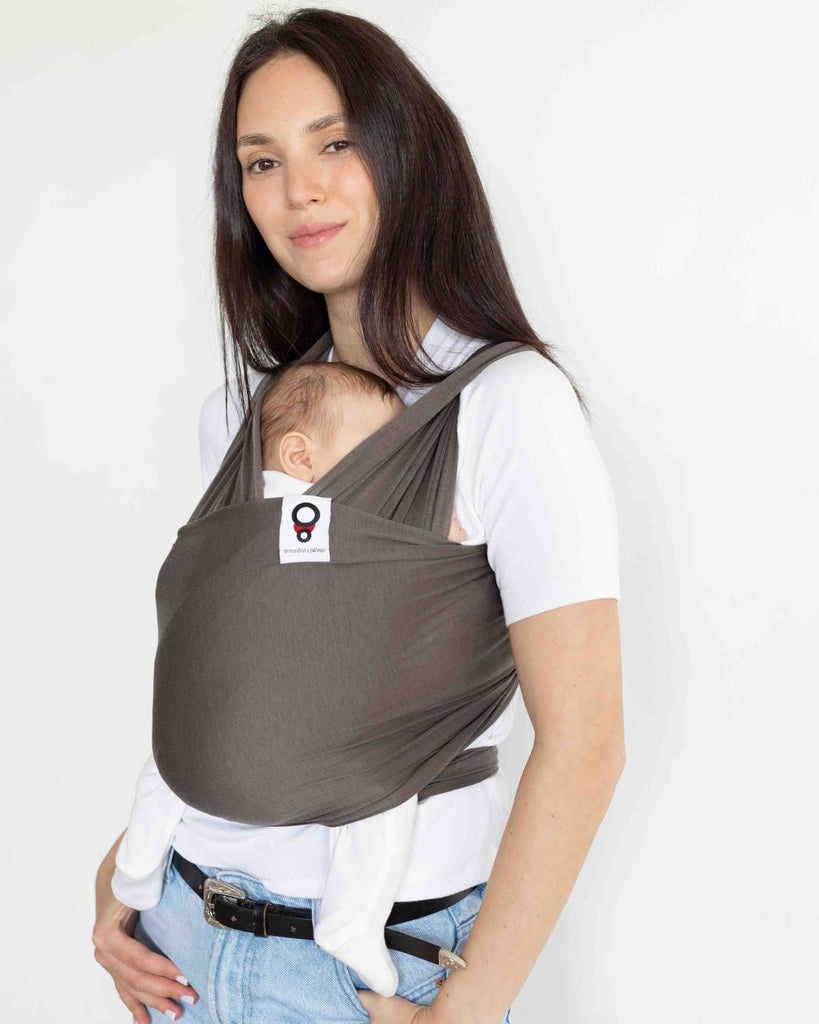 מנשא בד אפור לתינוק אורבן בייבי urban baby wrap
